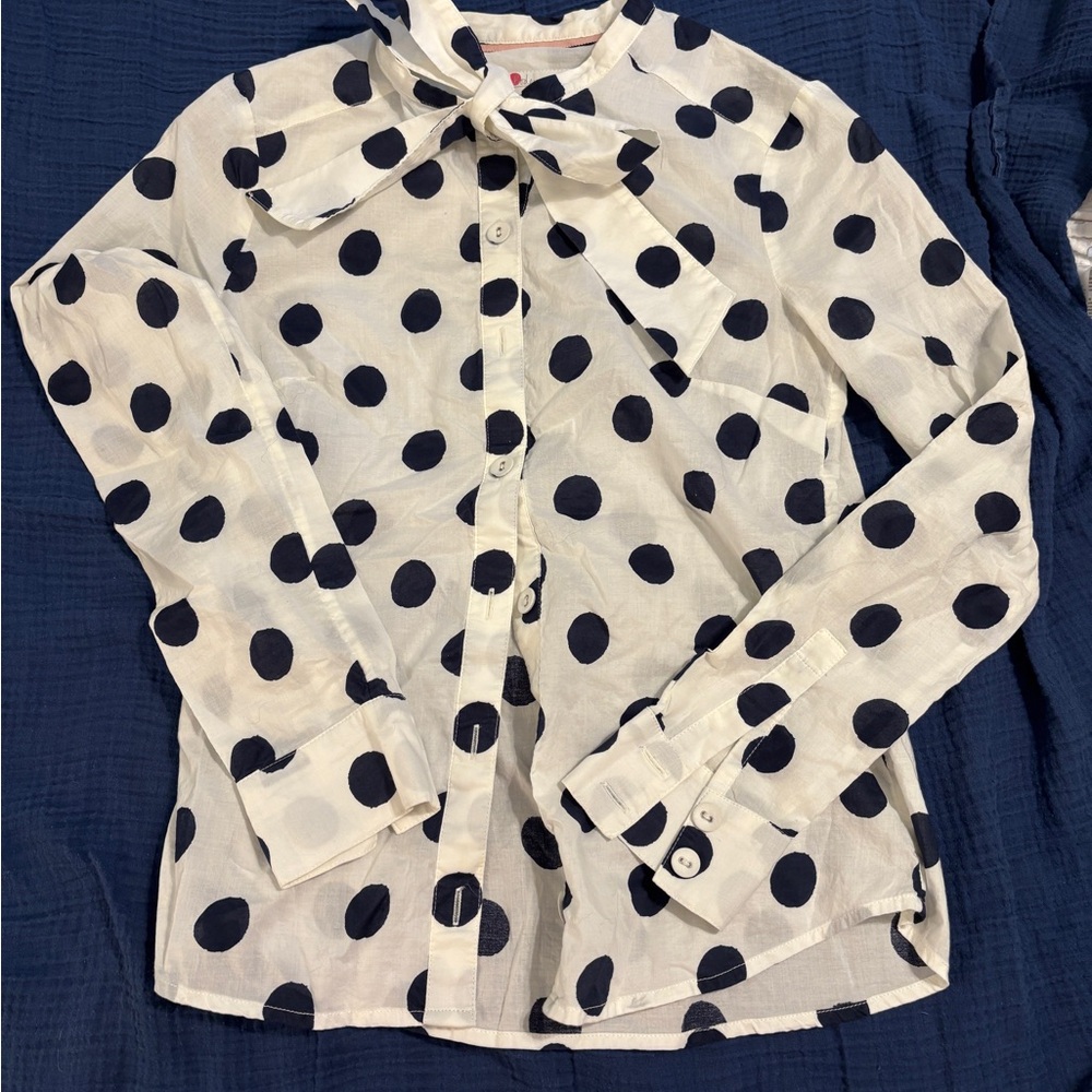 Boden Polka Dot Button-Up Blouse